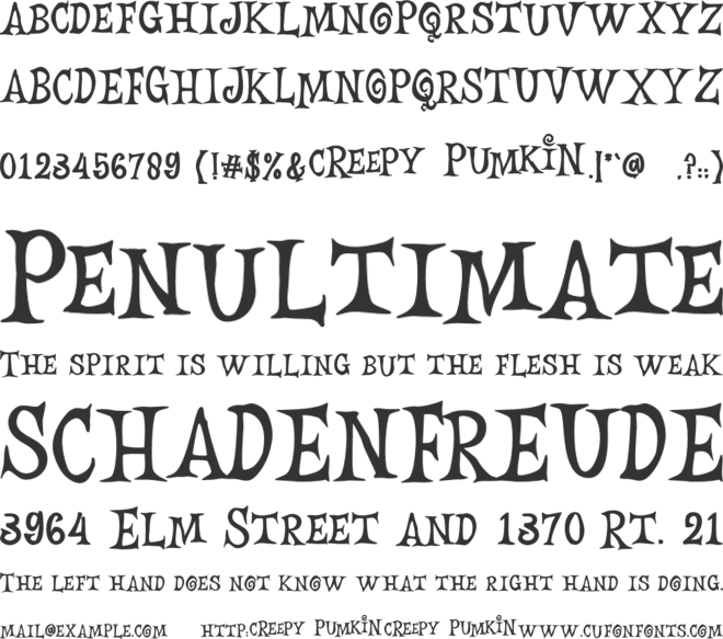Creepy Pumkin font preview