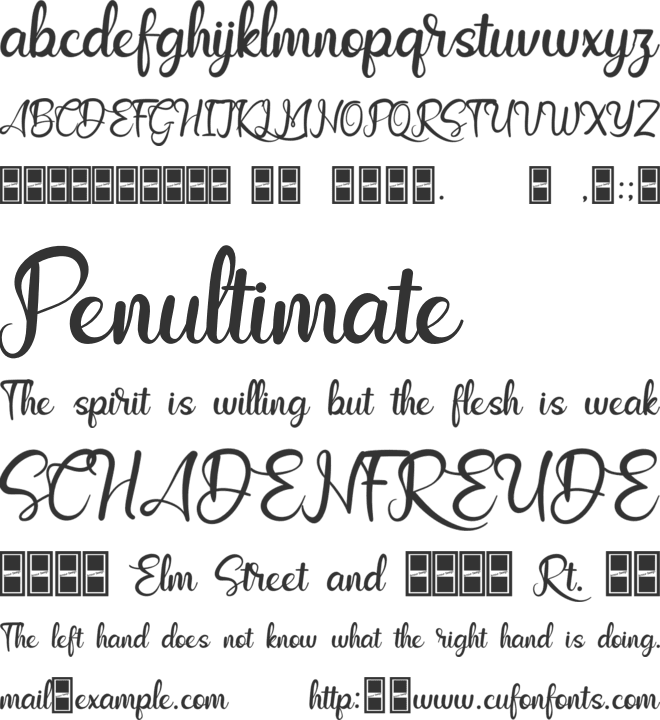 Kemabluk font preview