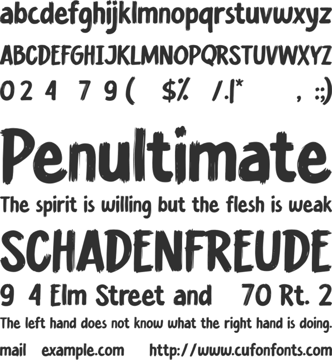 Breakable font preview