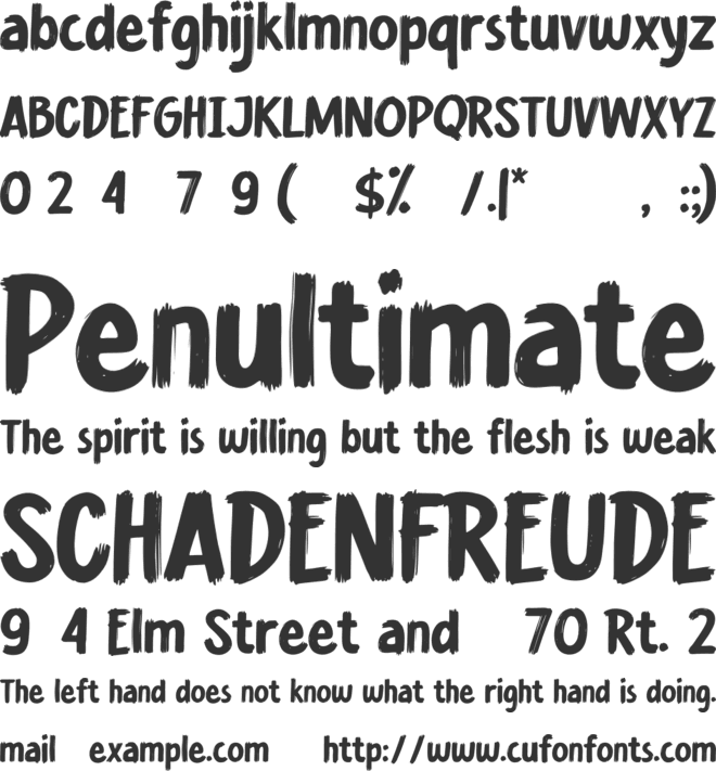 Breakable font preview