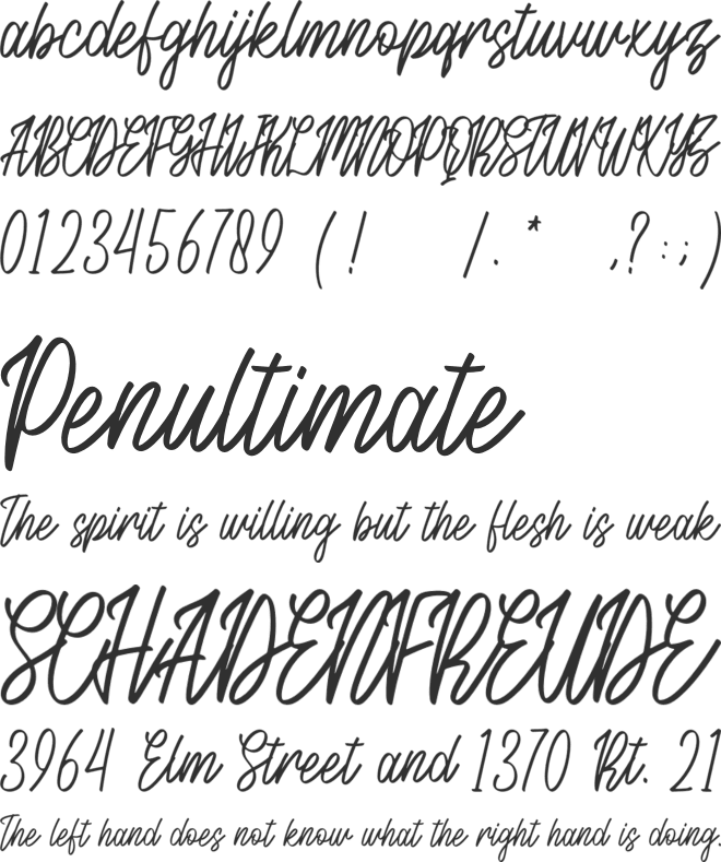 Creatiny font preview