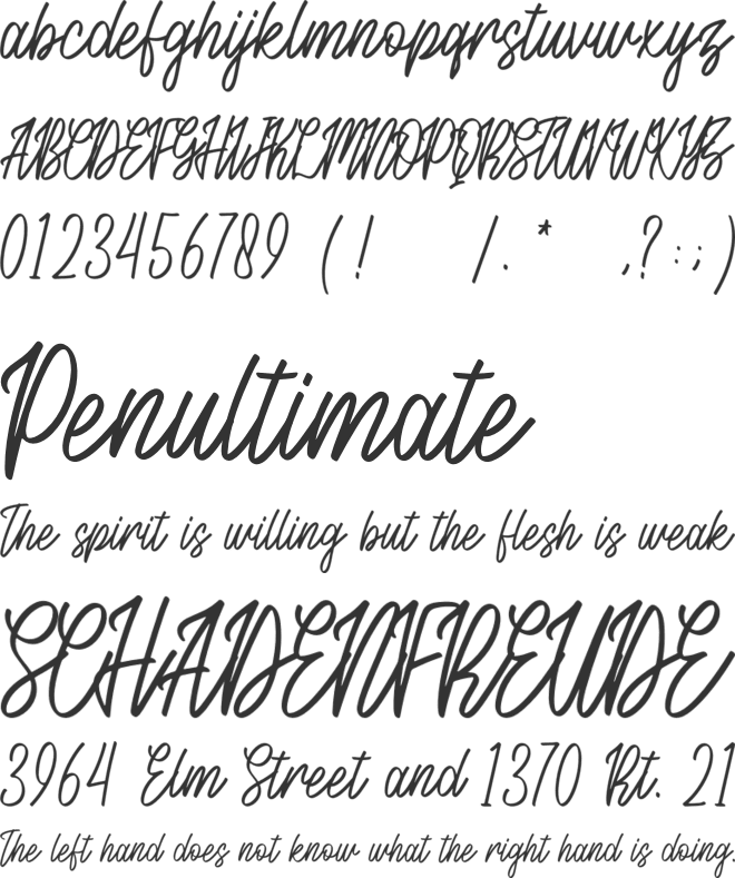 Creatiny font preview