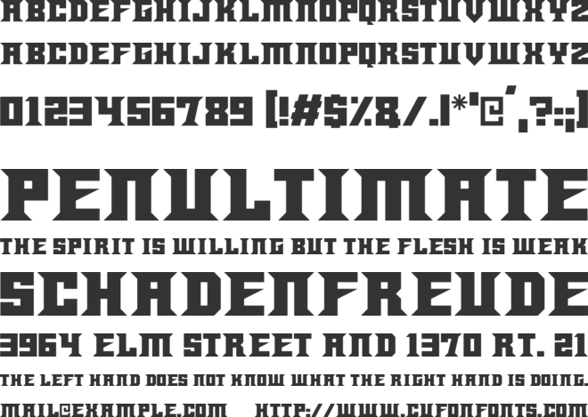 Energy Spike font preview