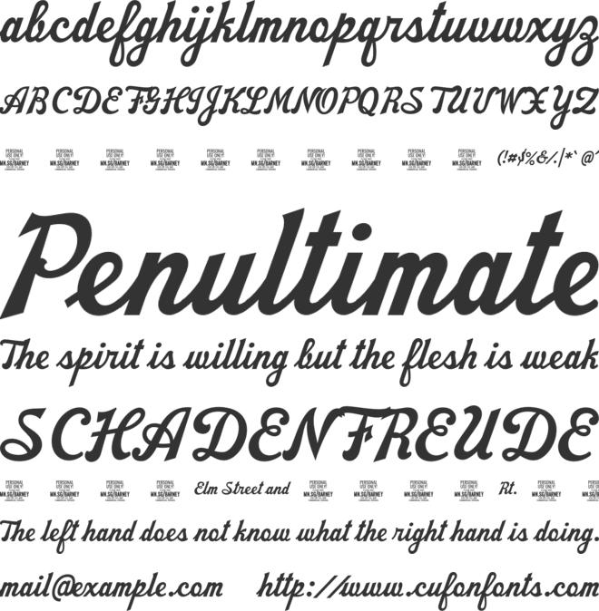 Barney Script PERSONAL USE font preview