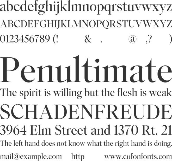 Silvana font preview