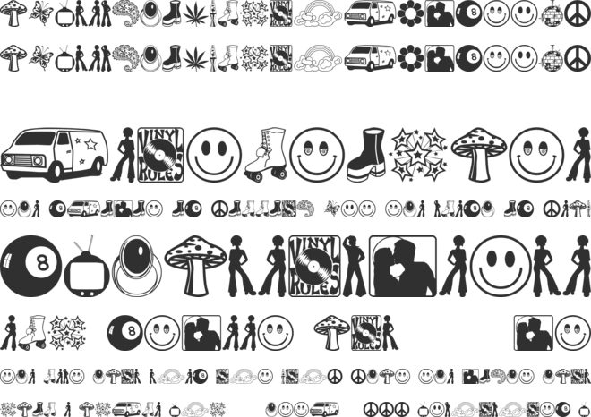 My 70s Dings font preview