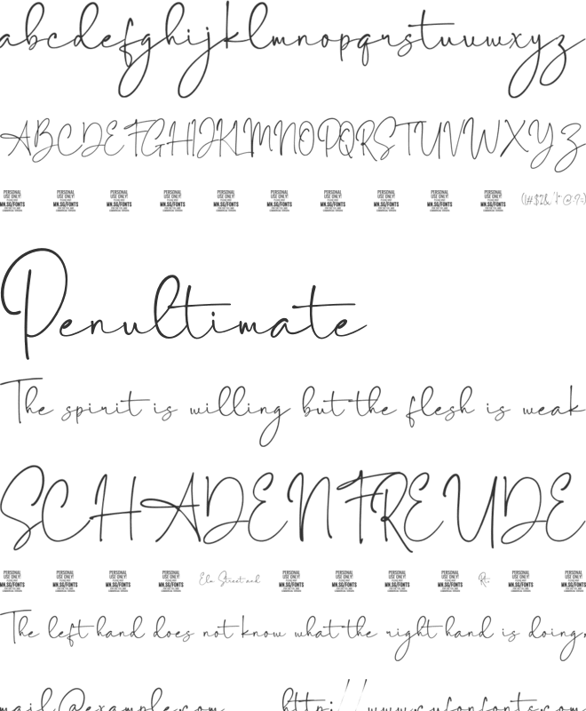 Sabila Renytha PERSONAL font preview