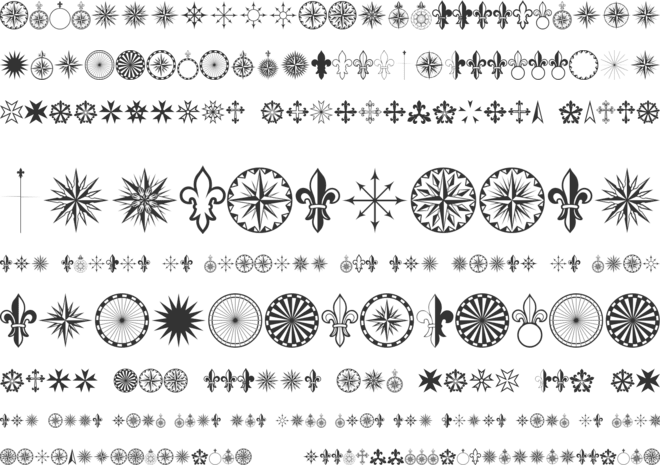 PR Compass Rose font preview