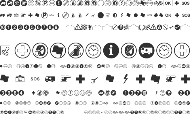 Rally Symbols font preview