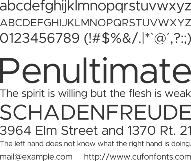 Metropolis font preview
