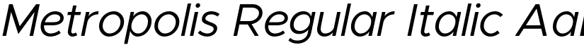 Metropolis Regular Italic font