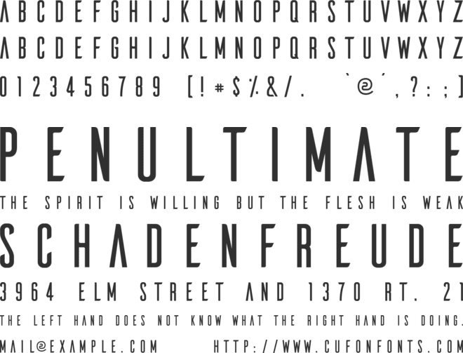 Ailerons font preview