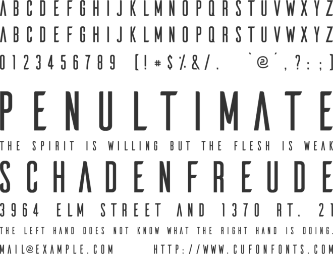 Ailerons font preview