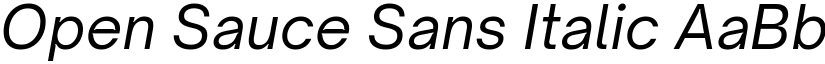 Open Sauce Sans Italic font