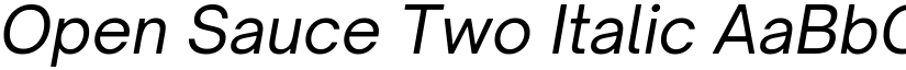 Open Sauce Two Italic font