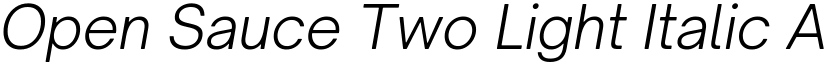 Open Sauce Two Light Italic font