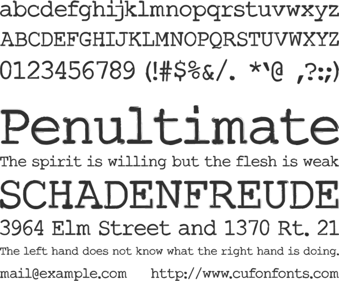Typewriter Inked font preview