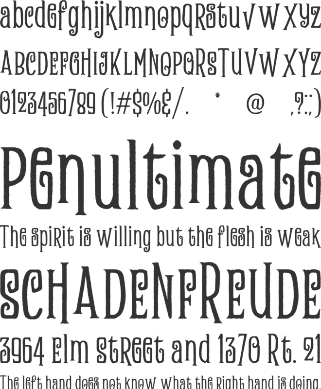 Zukones Distor Rough font preview