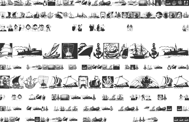 ShipsNBoats font preview