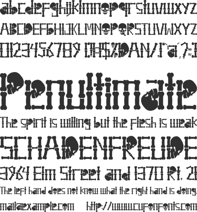 Ghost Skeleton font preview