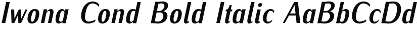 Iwona Cond Bold Italic font