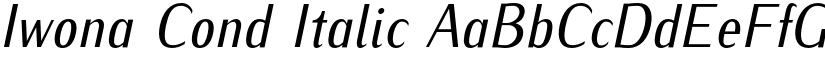 Iwona Cond Italic font