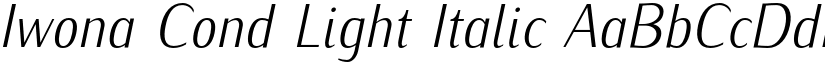 Iwona Cond Light Italic font