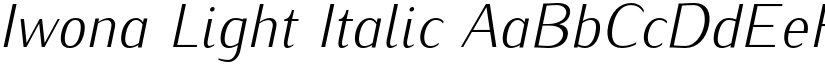 Iwona Light Italic font