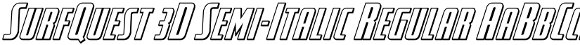 SurfQuest 3D Semi-Italic Regular font