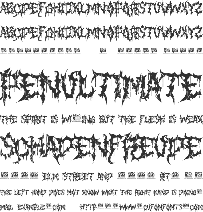 Betrayer font preview