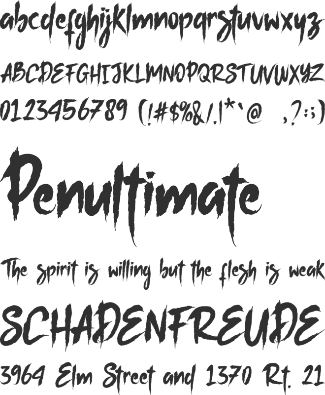Workout font preview