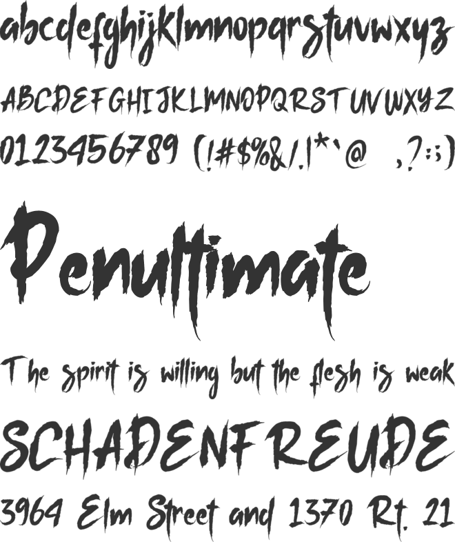 Workout font preview