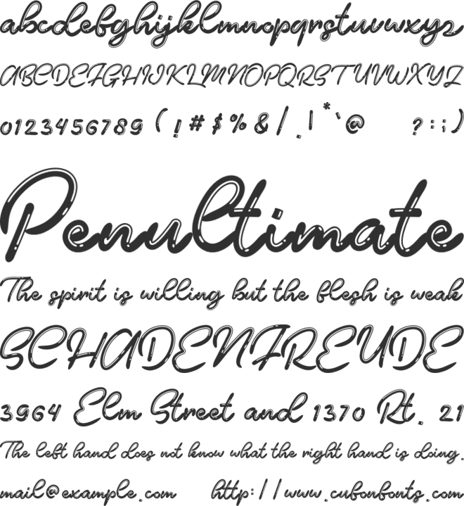 Milky font preview