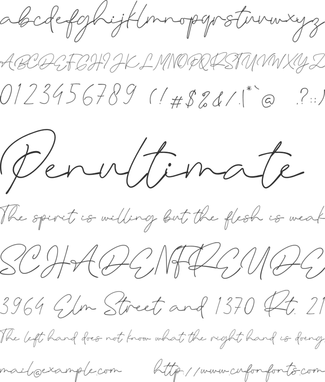 Backspace font preview
