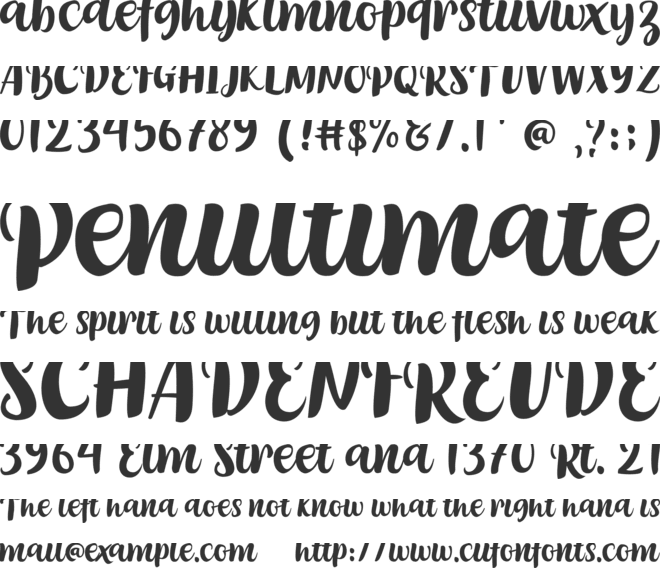 Cumiskat font preview