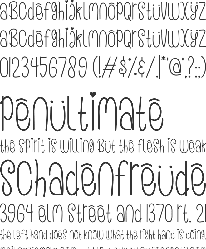 Loveeya Girly font preview