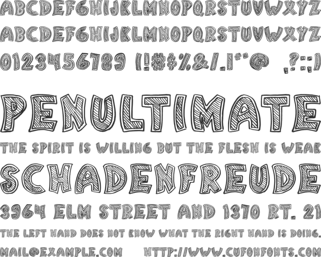 QUICK SKETCH font preview