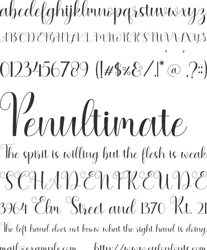 My lovely heart font preview