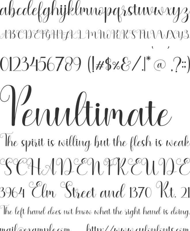 My lovely heart font preview