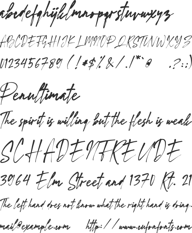 WordSignature font preview