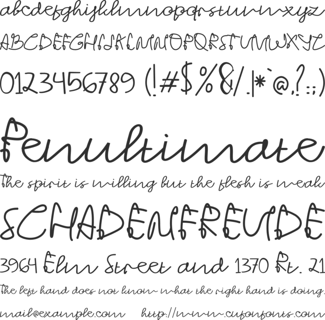 Strong Heart font preview