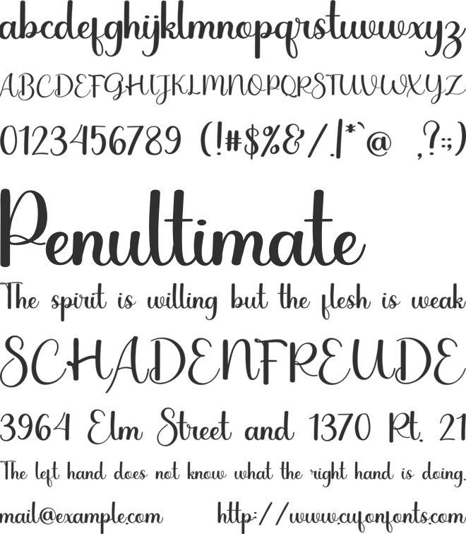 Greenhouse font preview