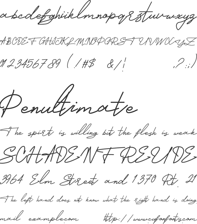 Ghavela Signature font preview