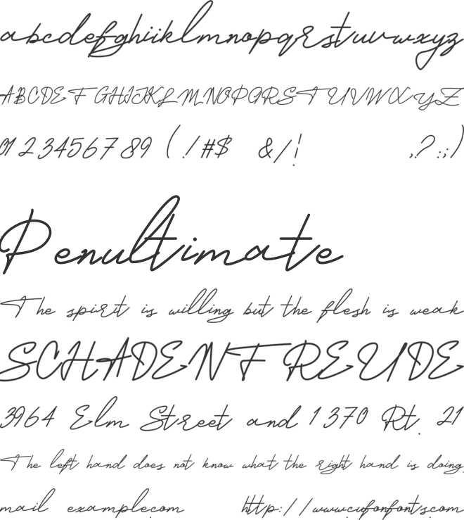 Ghavela Signature font preview