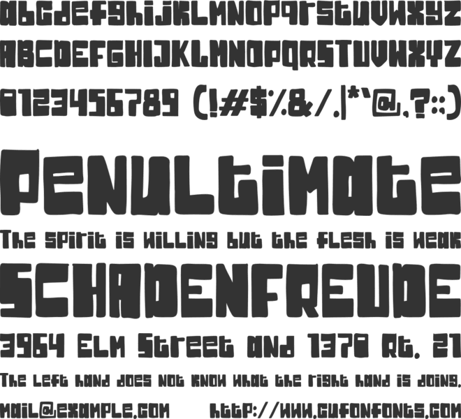 Jakusty font preview