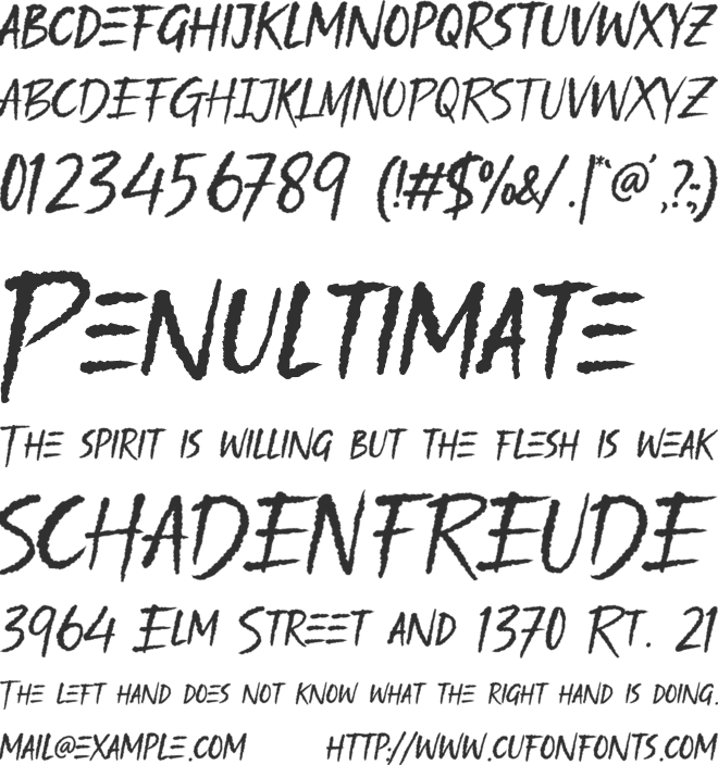 Deathmore font preview