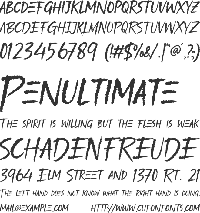 Deathmore font preview