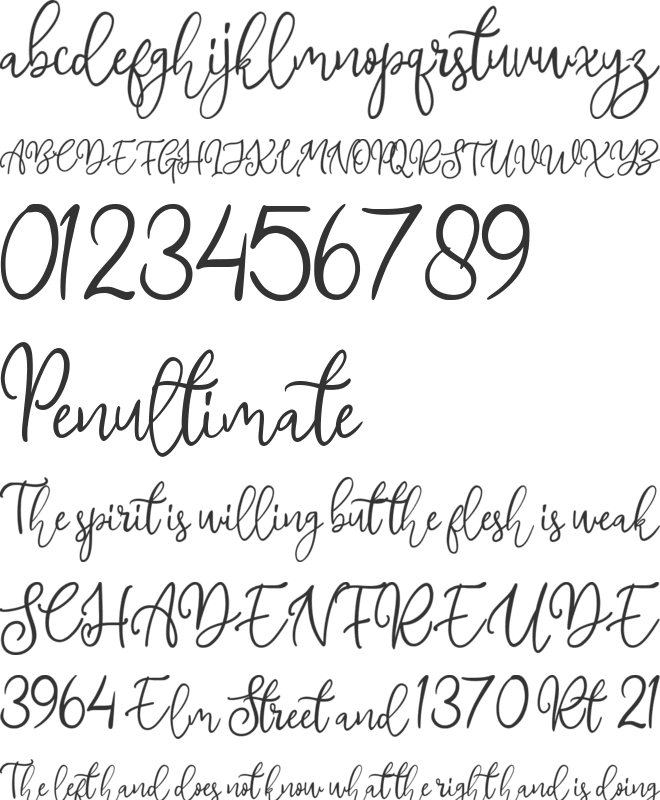 Usagi Garden font preview