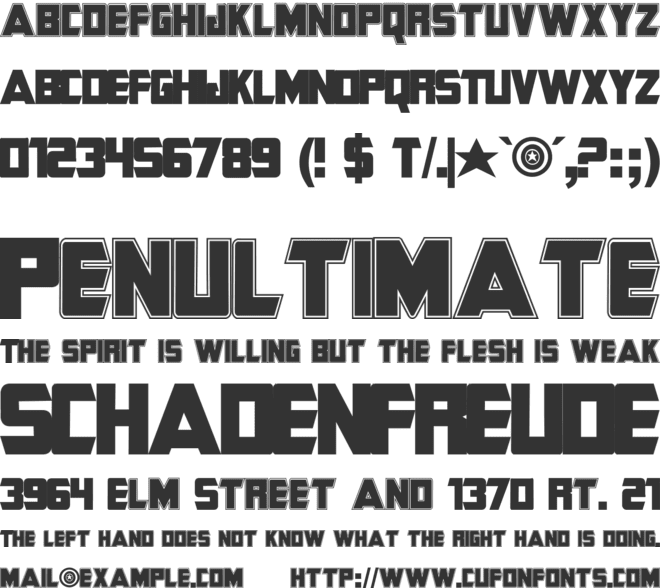 Captain America font preview