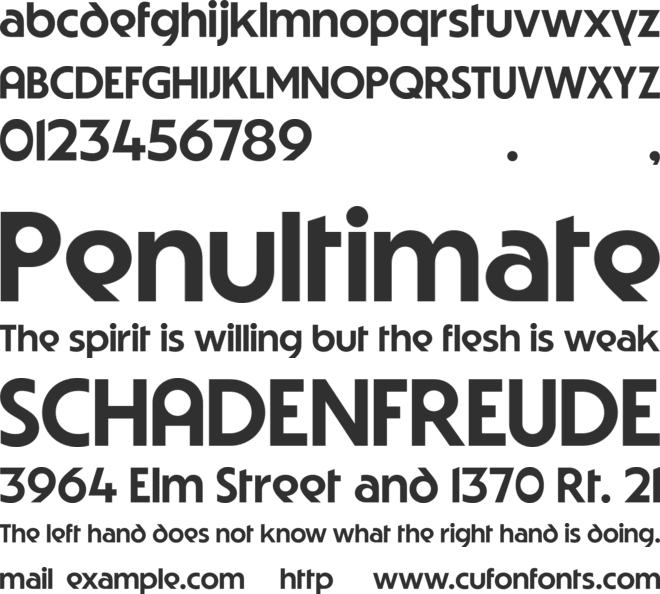 Striated font preview
